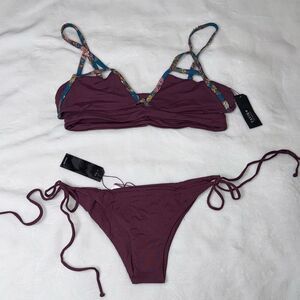 TAVIK JESSI Cutout Triangle Swim Top & JAX Swim Bottom Set Size Large